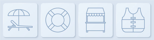 设晒床和伞摊图片下载