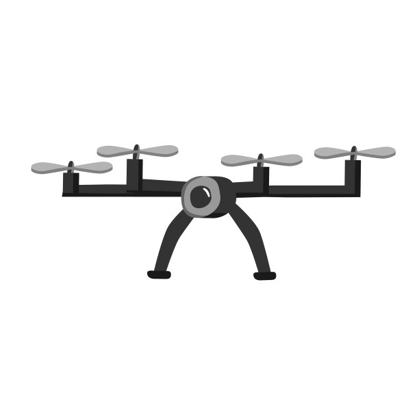 手绘无人机与摄像头隔离在白色背景。图片下载