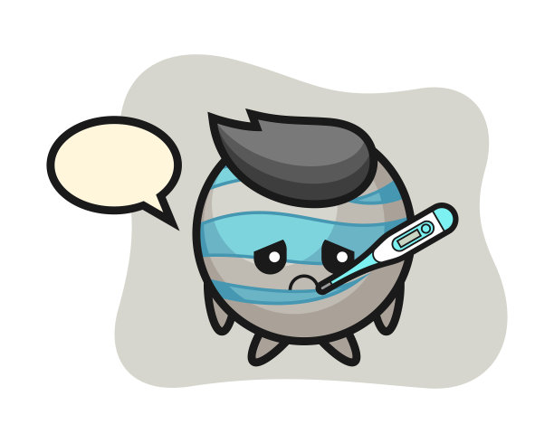 星球卡通发烧图片下载