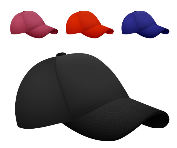 现实风格的空白棒球帽。运动员，高尔夫球手，棒球服。向量图片下载