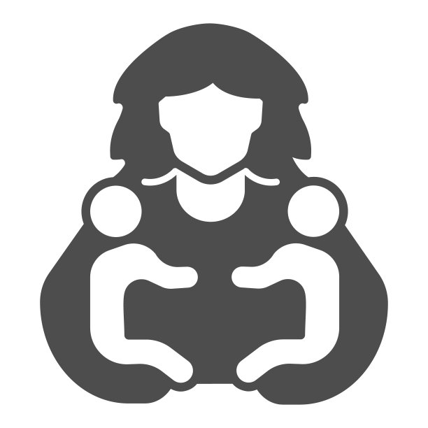 母亲和两个孩子固体图标，母亲节的概念，父母的爱标志在白色的背景，母亲持有两个孩子的图标在字形风格的移动和网页设计。矢量图形。图片下载