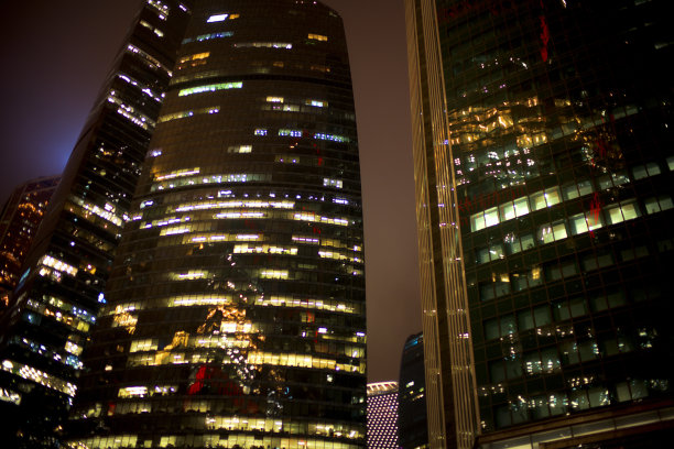 俄罗斯首都莫斯科的夜景。图片下载