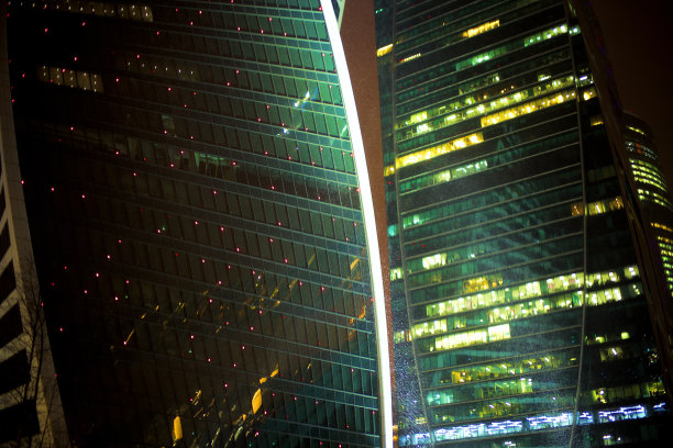 俄罗斯首都莫斯科的夜景。图片下载