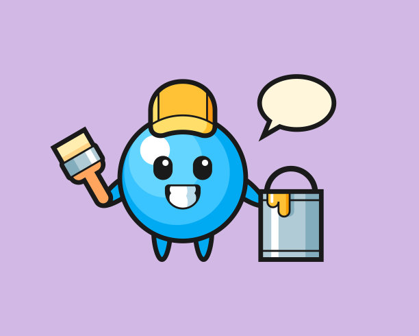 口香糖球卡通画家图片下载