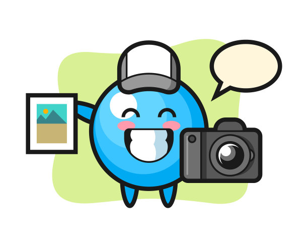 口香糖球卡通摄影师图片下载