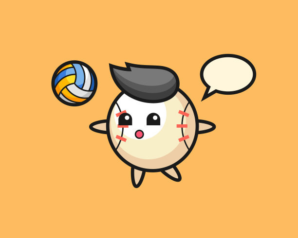 棒球卡通是打排球图片下载