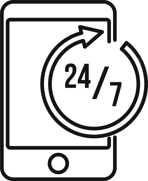 24小时服务中心图标轮廓风格图片下载