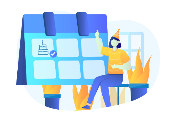 生日日历平面插图矢量图形图片下载