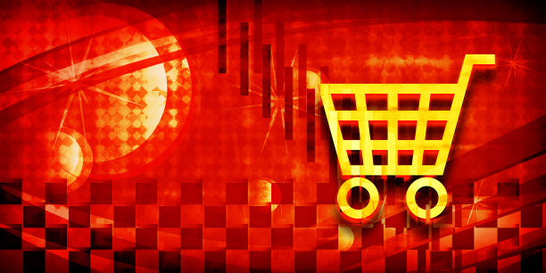 电子商务图标夏季阳光灿烂的橙色光横幅背景黑暗的插图图片下载