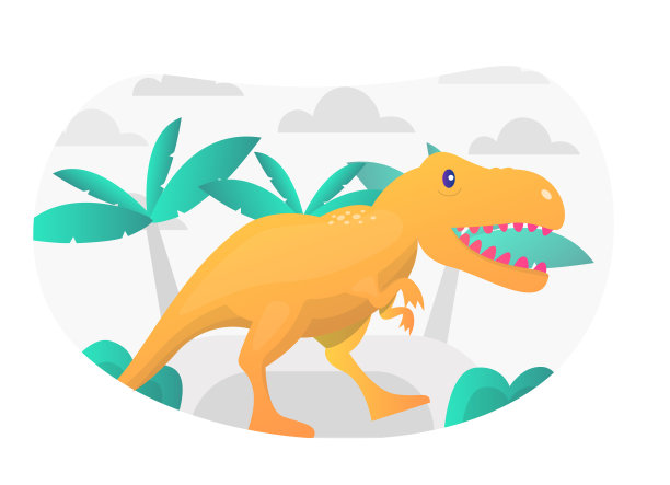 霸王龙平面插图矢量图形图片下载