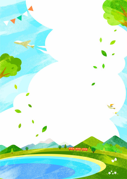 亮绿色的春季背景框图片下载