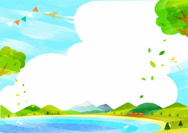 亮绿色的春季背景框图片下载