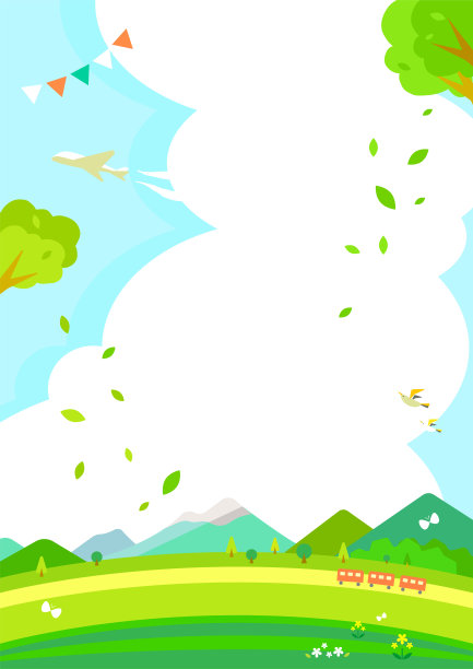 亮绿色的春季背景框图片下载