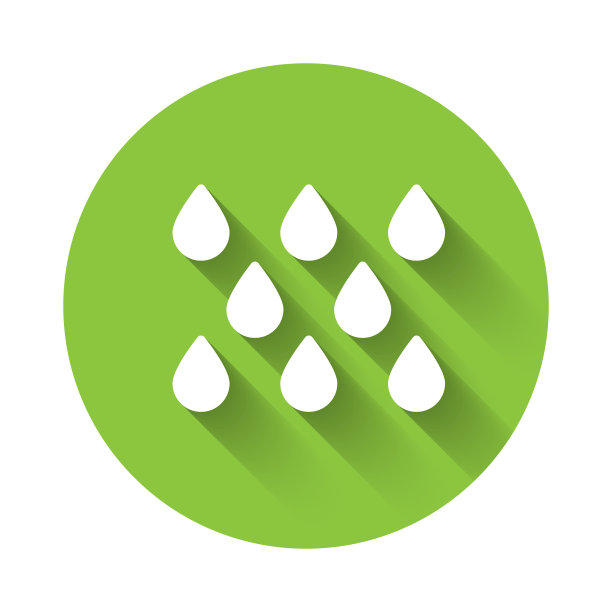 白色水滴图标孤立与长影子图片下载