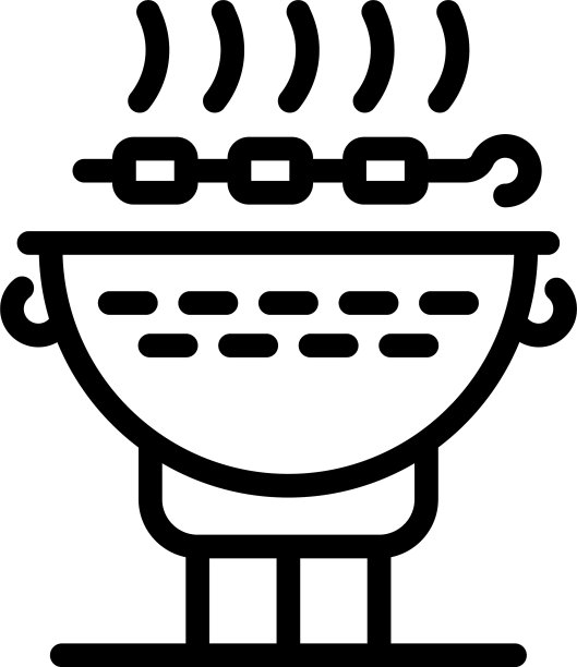 烹饪火盆图标轮廓风格图片下载