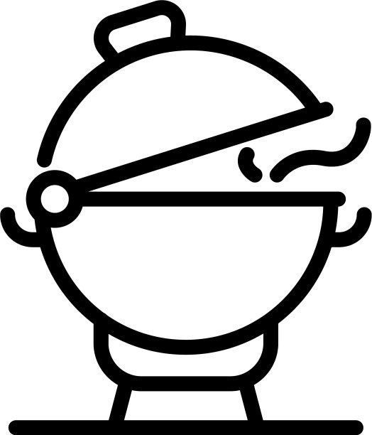 野餐火盆图标轮廓风格图片下载