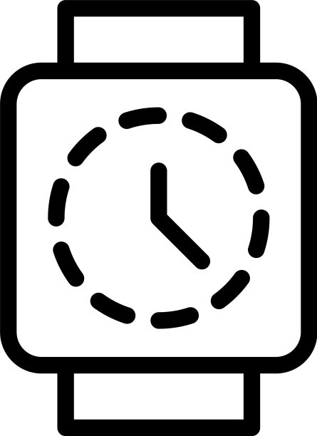 运动手表图标轮廓风格图片下载