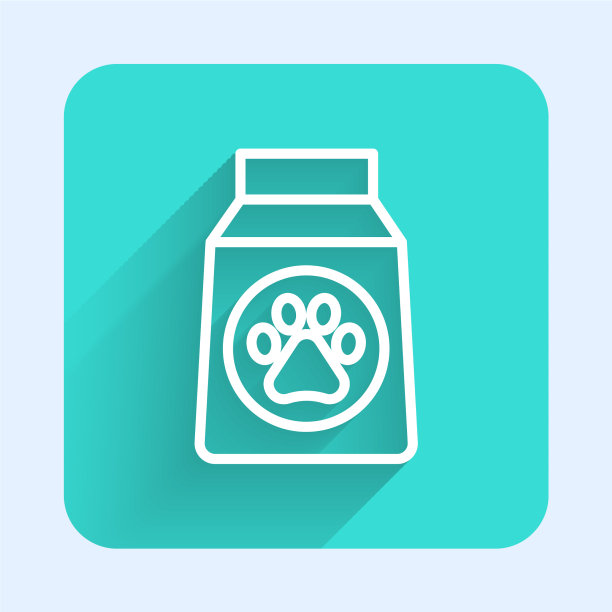 白线袋装狗粮图标隔离图片下载