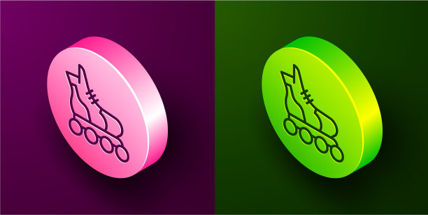 等距线轮滑图标孤立上图片下载