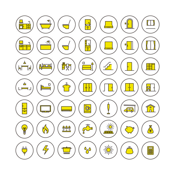 简单的图标集:家庭能源图片下载