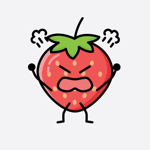 可爱的草莓吉祥物人物图片下载