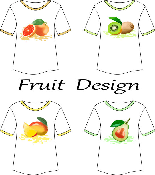 t恤上印有彩色水果图案图片下载