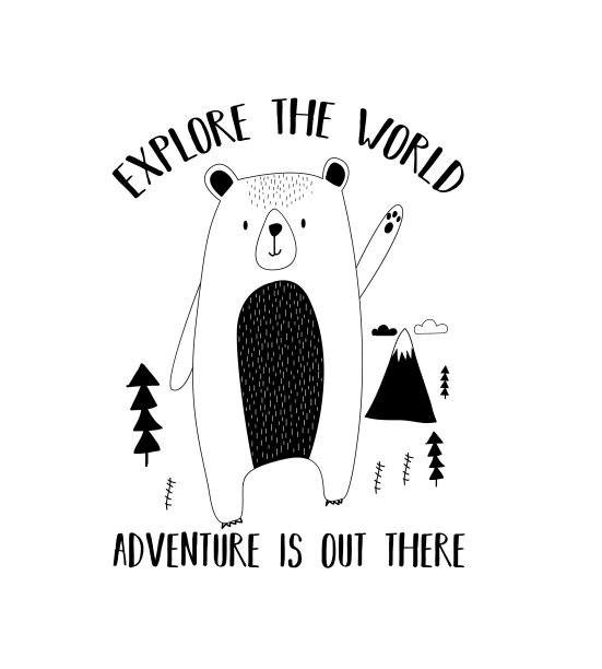 可爱的小熊为t恤设计图片下载