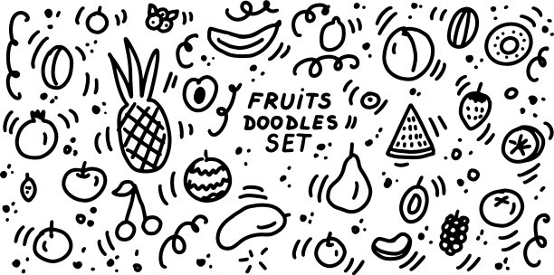 水果涂鸦图标集素描收集图片下载