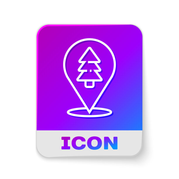 用白线标出地图上的森林图标图片下载