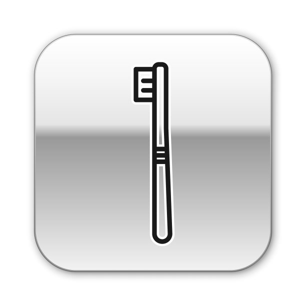 黑色线牙刷图标孤立在白色图片下载