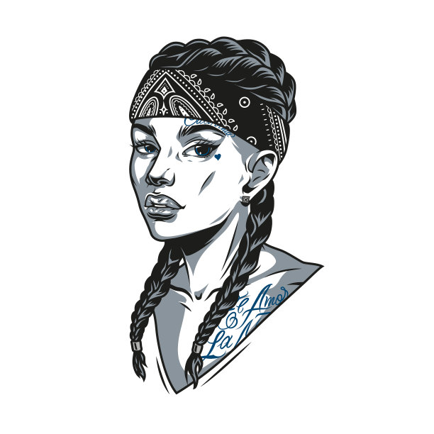 有纹身的漂亮年轻女人图片下载