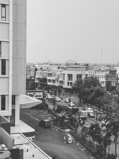 高视角单色城市画面图片下载