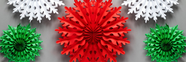 圣诞纸装饰品的构图形式是五彩缤纷的雪花图片下载