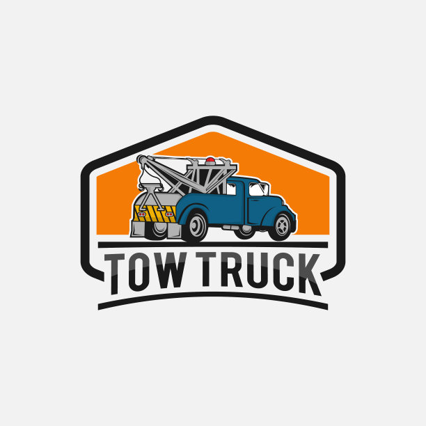 汽车拖车的标志、标签及设计图片下载