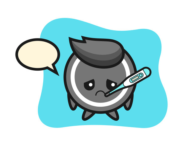 冰球卡通发烧的情况图片下载