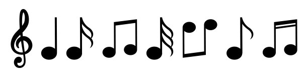 音乐音符矢量图标，孤立。矢量图图片下载
