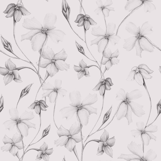 柔和的米色花无缝图案图片下载