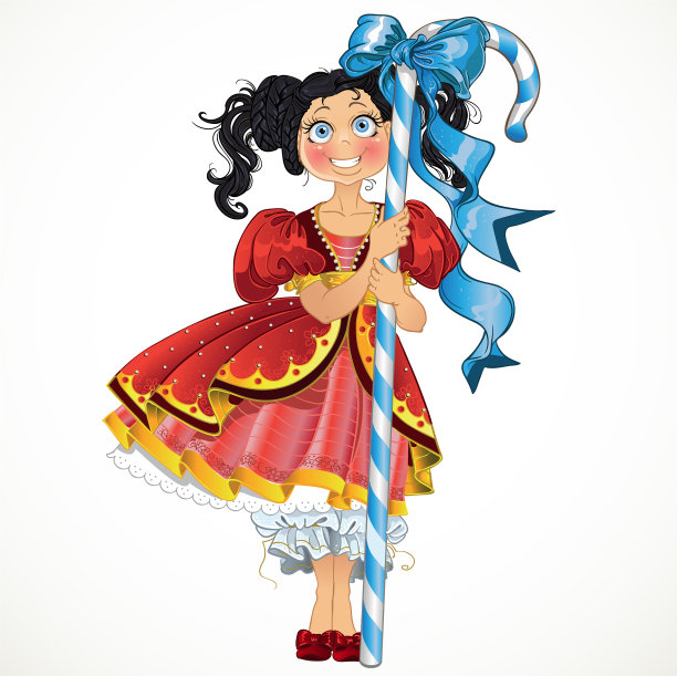 带着糖果的黑发小女孩图片下载