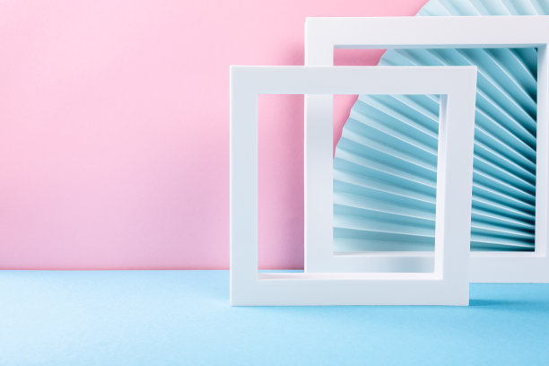 彩色抽象背景与纸扇图片下载