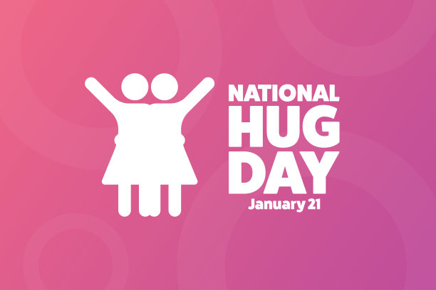 全国拥抱日。1月21日。节日的概念。模板的背景，横幅，卡片，海报与文字铭文。矢量EPS10插图。图片下载