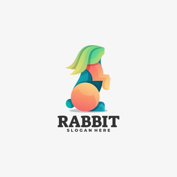 矢量插图兔子梯度彩色风格。图片下载
