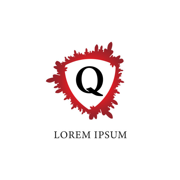 字母q字母表logo设计模板喷溅的图片下载