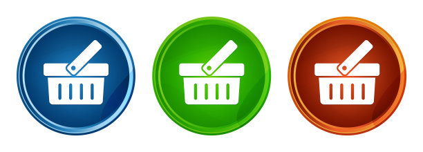 购物车图标时尚圆形按钮设置玻璃设计图片下载