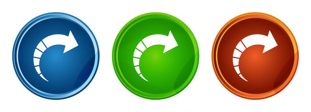 下一个箭头图标时尚圆形按钮设置玻璃设计图片下载