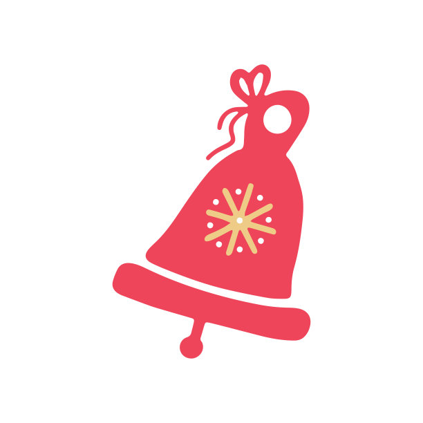 手绘圣诞铃铛孤立在白色背景上。节日元素。插图在一个简单的平面风格。可用于纺织品、纸张等表面的装饰。图片下载