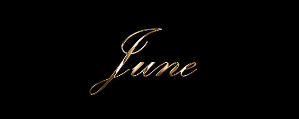 奢华金色文字月六月图片下载