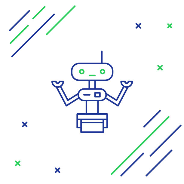 线机器人图标隔离在白色背景上图片下载