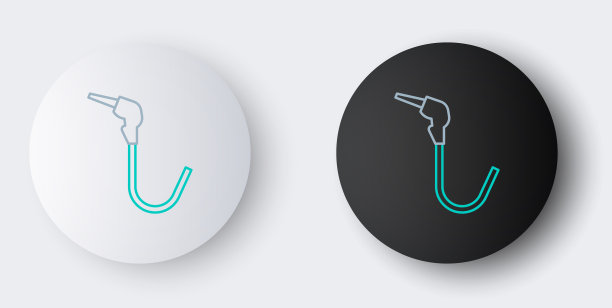 线汽油泵喷嘴图标隔离灰色图片下载