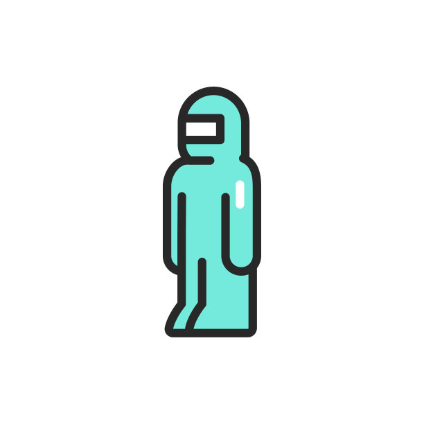 工人在防护服颜色线图标。孤立的向量元素。图片下载