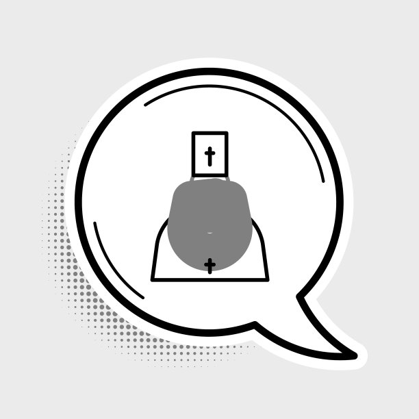 线牧师图标孤立在灰色背景图片下载